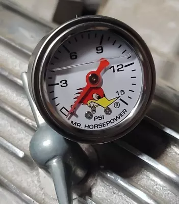 Clay Smith Direct Fit 15lb PRESSURE GAUGE Liquid Filled MR HORSEPOWER Hot Rod • $53.99