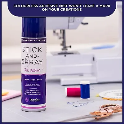 Stick And Spray Adhesive For Fabric Quilting Applique Hemming Glue Rubber 250ml • £19.99