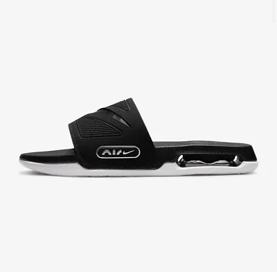 Nike Air Max Cirro Slide Sandals Black White Metallic Silver DC1460-004 Men 8-13 • $39.88