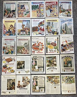 Vintage Monarch Foods Cans Lions Teenie Weenies School 35+ Print Ads Read • $15