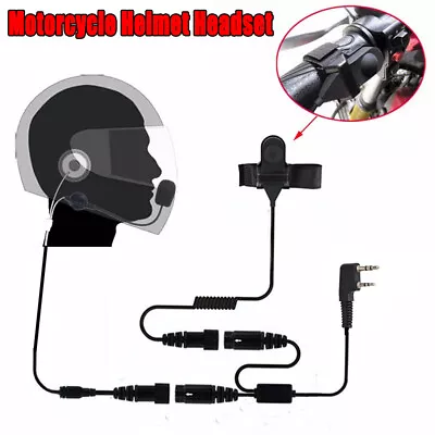 Helmet Tactical Motorcycle Race Headset PTT For Kenwood Baofeng Two Way Radio • £19.80