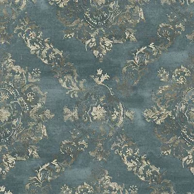 £26.04 • Buy Profhome 387073-GU Baroque Wallpaper Metallic Accents Turquoise Gold Petroleum 5.33 M2