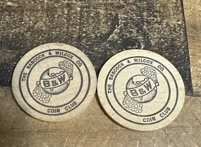 Babcock & Wilcox Coin Club Vintage 1950’s Wooden Nickels Rare Advertising • $49.99