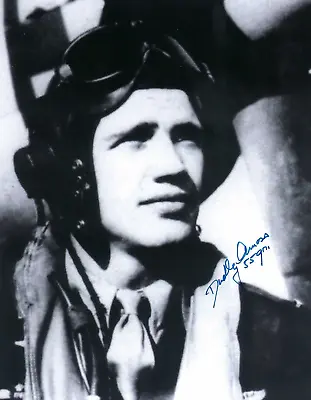 Dudley Amoss Rare Signed 8x10 Glossy Photo P-51 WWII Ace  Pilot 5.5V Shot ME-262 • $69.99