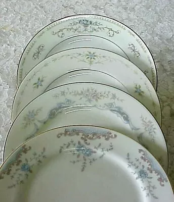 Vintage Mismatched China Dessert Plates (4) Gold Silver Bands 6 1/2  Blues   • $18.39