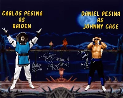 CARLOS PESINA DANIEL PESINA DUAL SIGNED 8x10 PHOTO MORTAL KOMBAT BECKETT BAS • $165