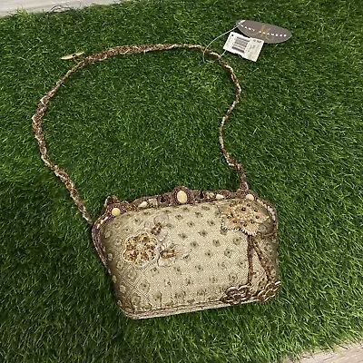 Mary Frances Olive Green Hand Bag With Flowers W/tags • $68