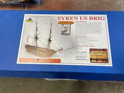 Syren US Brig Model Ship By Model Shipways 1/64 Scale 33” Long Kit MS2260 • $305