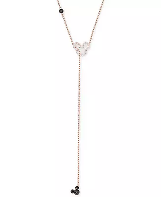 Rose Gold-Tone Swarovski Crystal Mickey Mouse 15-3/4  Lariat Necklace New • $99.99