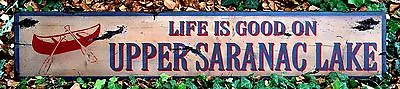 Custom Life Is Good On The Lake- Canoe Logo Wood Sign - Rustic Hand Made Vintage • $395