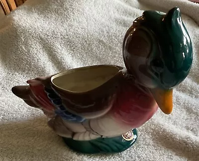 Vintage Royal Copley Planter Ceramic Mallard Duck Waterfowl 8x8” • $15.99