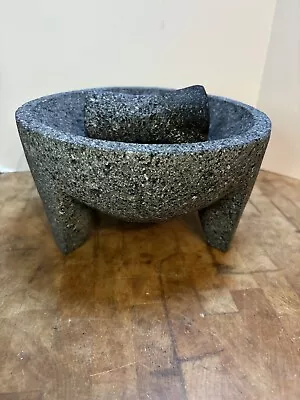 Big Molcajete 8.25” Made Of Volcanic Stone Mexican Mortar & Pestle Molcajetero • $89