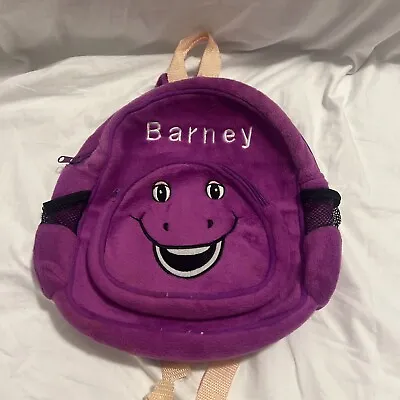 Vintage Barney Mini Backpack School Bag Purple Dinosaur Zip 90s • $38