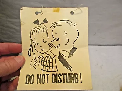 Vintage  Do Not Disturb  Doorknob Sign Card 5.25 X6.25  With String • $14.99