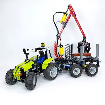 LEGO 8049 Technic Tractor With Log Loader Handler Pneumatics Articulated Crane • $199