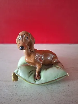 Vintage Capodimonte Dog On Pillow Italy 8cm W 7cm High • £24.99