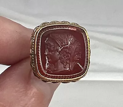 Antique Carved Carnelian Intaglio Gold Filled Watch Fob -92418 • $98