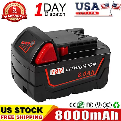 8Ah For Milwaukee For M18 Lithium 8.0Ah High Output Capacity Battery 48-11-1850 • $26.89