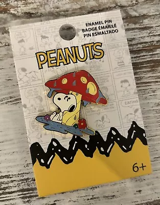 NEW! Peanuts Snoopy Mushroom Metal Enamel Pin! • $12.99