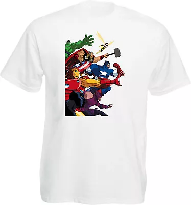 Marvel Comics Heroes Group T-shirt Avenger Lovers T-Shirt Unisex Tee Top. • £13.99