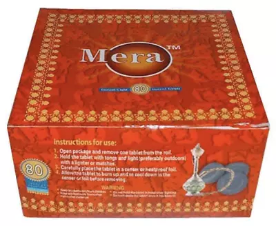 Shisha Hookah Charcoal Mera Bakhoor Incense Burner Coal Tablets Rol For Herbal • £8.85