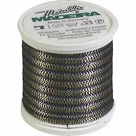 Madeira Twisted Metallic 200m Thread - 484 Black/Gold/Silver • £2.80