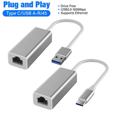 USB A / USB C To Ethernet RJ45 Adapter Type C Gigabit LAN Network Converter • $16.76