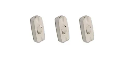 3 X ROCKER Table Lamp Light Switch White Cable On Off 2 Amp 240V Torpedo INLINE • £4.89