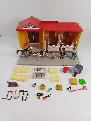 PLAYMOBIL Horse Stable Take Along Carry Case 5348 & FIGURE BUNDLE • £16.80