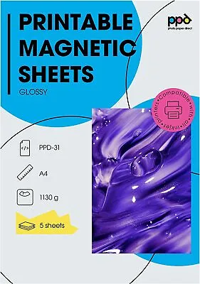 £8.49 • Buy PPD 5 Sheets A4 Inkjet Magnetic Glossy Photo Paper