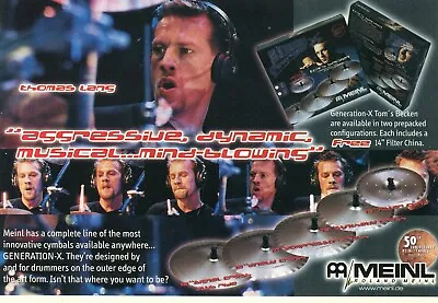 2002 Small Print Ad Of Meinl Generation-X Tom's Becken Drum Cymbals Thomas Lang • $9.99