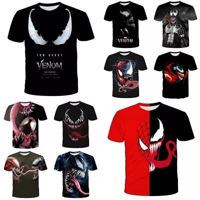 Women Men 3D Marvel Venom Film Short Sleeve T-Shirt Pullover Tee Top Gifts UK • £10.78