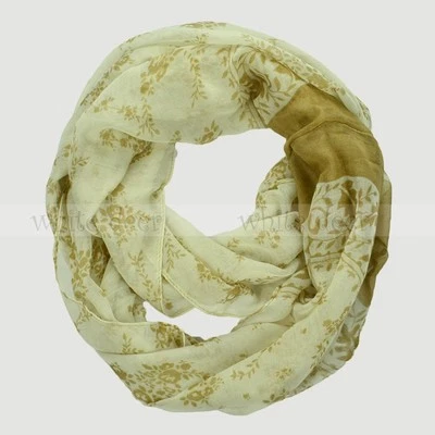 $6.59 • Buy Floral Print Flower Leaf Block Circle Loop Wrap Infinity Scarf Multi Color Soft