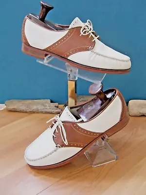 1980s Vintage  Cole Haan  Brown/white Saddle Shoes Mens 10 M • $88