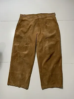 Vintage Joey Richi Suede 100% Leather Lined Baggy Loose Fit Mens Pants Sz. 40 • $89.99