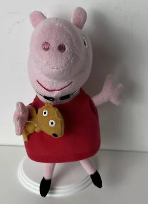 Peppa Pig With Teddy Bear Plush Soft Stuffed Toy TY 20cm • $15.95