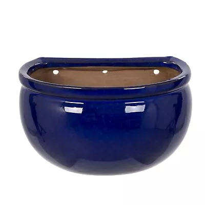 Blue Ceramic Wall Planter Plant Pot - Frost Proof • £13.99