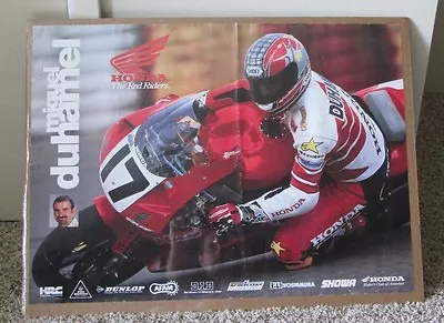 Vintage Honda Motorcycle Racing Poster Miguel Duhamel Shrink Wrapped Rare • $25.49