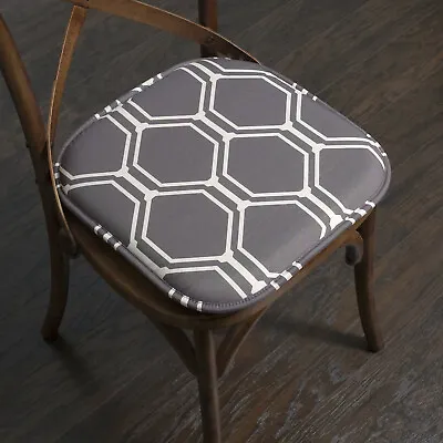 Mirage Hexagonal Print Memory Foam Chair Pads 2 4 6  Or 12 Pack • $25.19