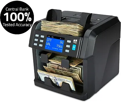 Mixed Denomination Bill Counter Sorter Machine Cash Money Currency Counting ZZap • $999.99