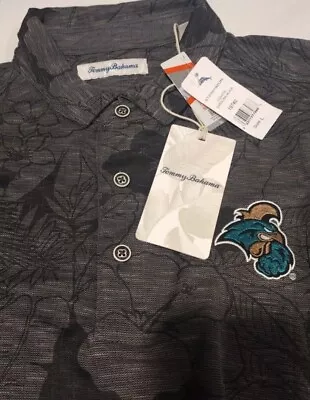 Tommy Bahama Charcoal Black Coastal Carolina Chanticleers Miramar Blooms Men's L • $21