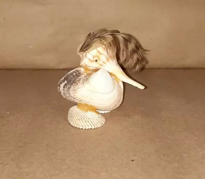 Vintage Natural Seashell Bird Figure Decorative Shell Art Animal Figurine • $19.20