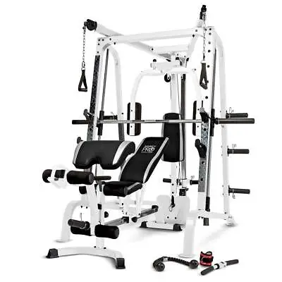 Marcy Pro Smith Cage Workout Machine Total Body Training Home Gym System White • $1099.99