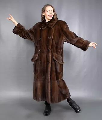 12275 Gorgeous Real Mink Coat Luxury Fur Extra Long Beautiful Look Size 2xl • $139.50