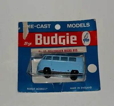 Vintage Budgie Diecast VOLKSWAGEN MICRO BUS  Original Card (VW Van) • $43.50