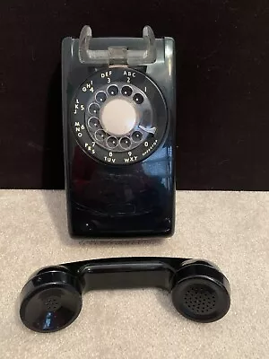 Vintage 2002 Refurbished Rotary Wall Mount Phone Model 554 BLACK • $32.95