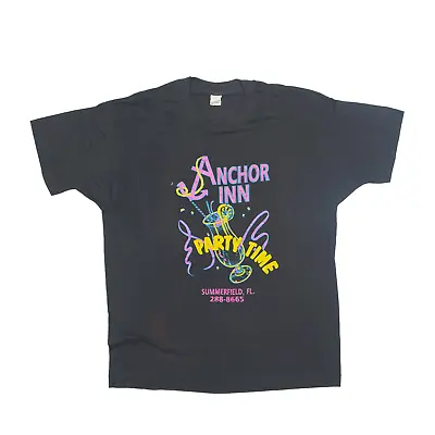 £10.99 • Buy Vintage SCREEN STARS Anchor Inn USA T-Shirt Black 90s Short Sleeve Mens XL