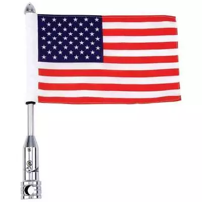 MOTORCYCLE USA FLAG POLE MOUNT Diamond Plate Universal Bike Luggage Rack Mount  • $19.99