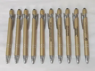 10ct Lot Misprint Metal Retractable Alpha Stylus Click Pens: YELLOW GOLD • $11.99