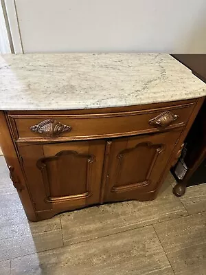Walnut Victorian Marble Top Bachelor’s Chest Dresser Washstand • $225